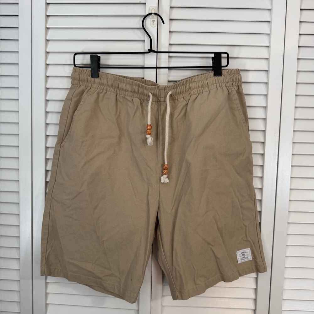 Men’s Khaki Shorts with Elastic Waist